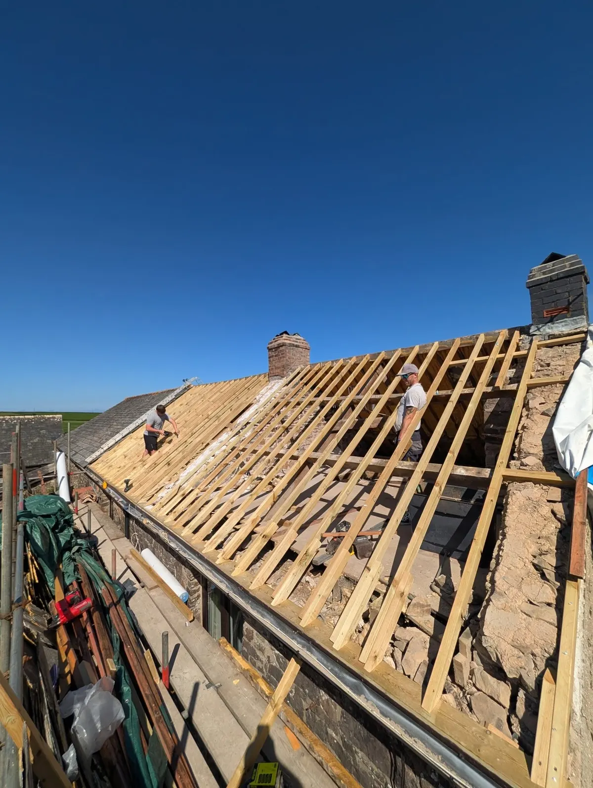 Listed roof stripped back to the timbers
