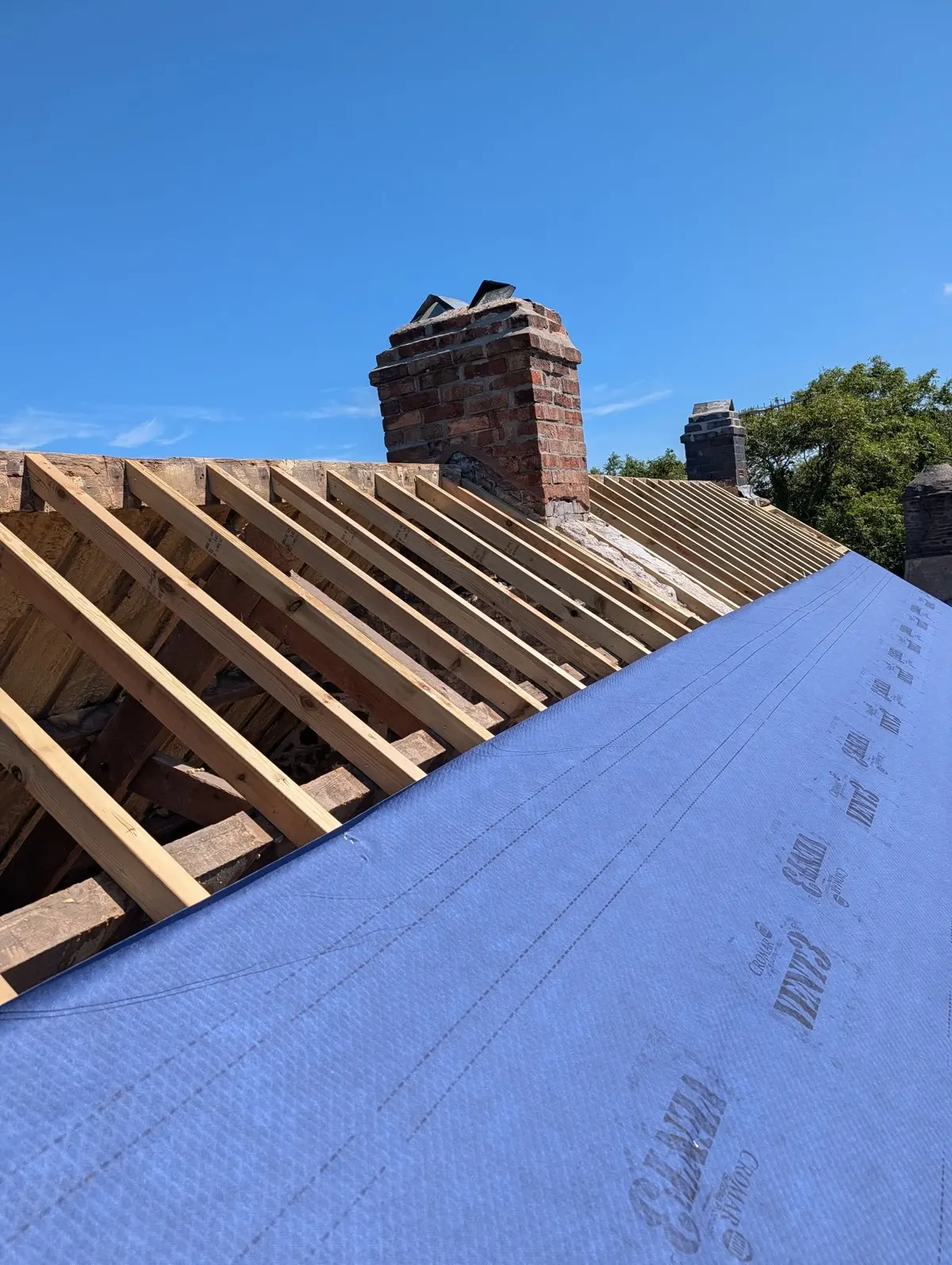 Listed roof with new membrane going on