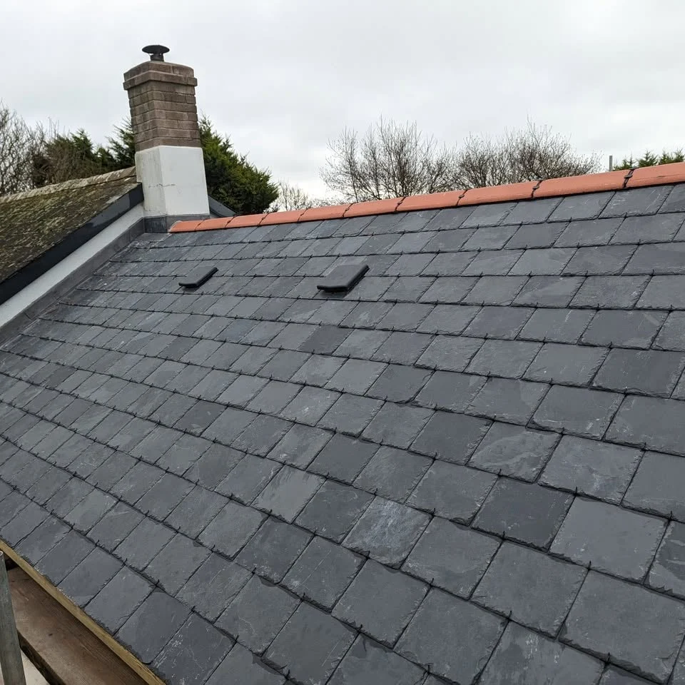 Hartland extension: slate roof and chimney