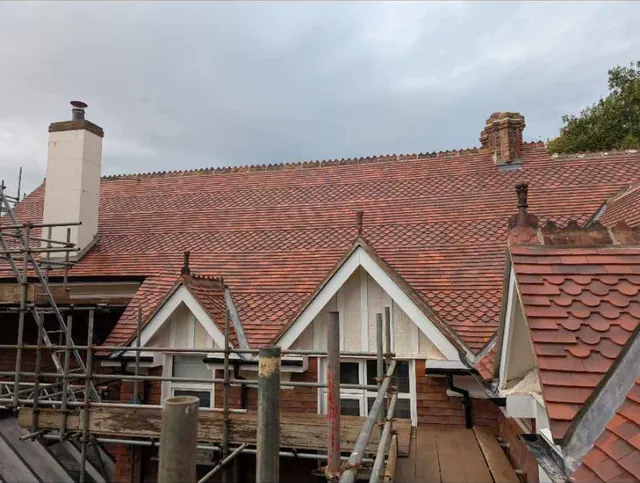 After: the finished roof from the scaffold