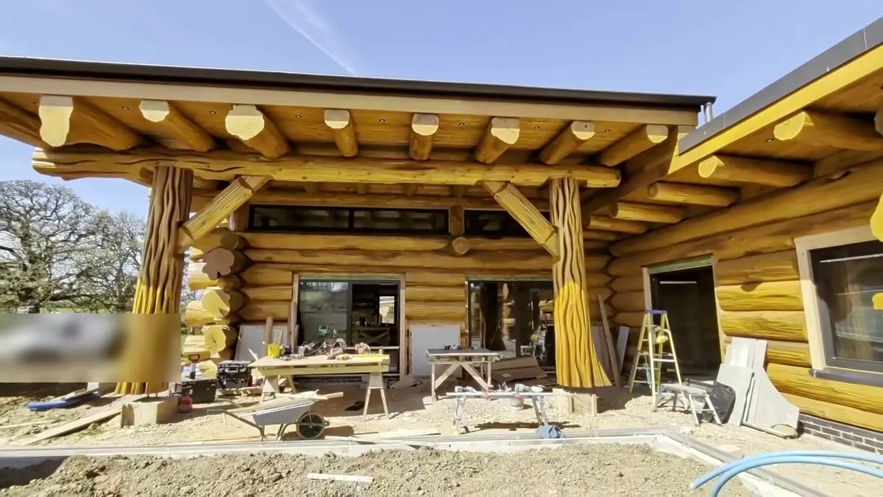 Log cabin in North Devon, where we did the bespoke leadwork